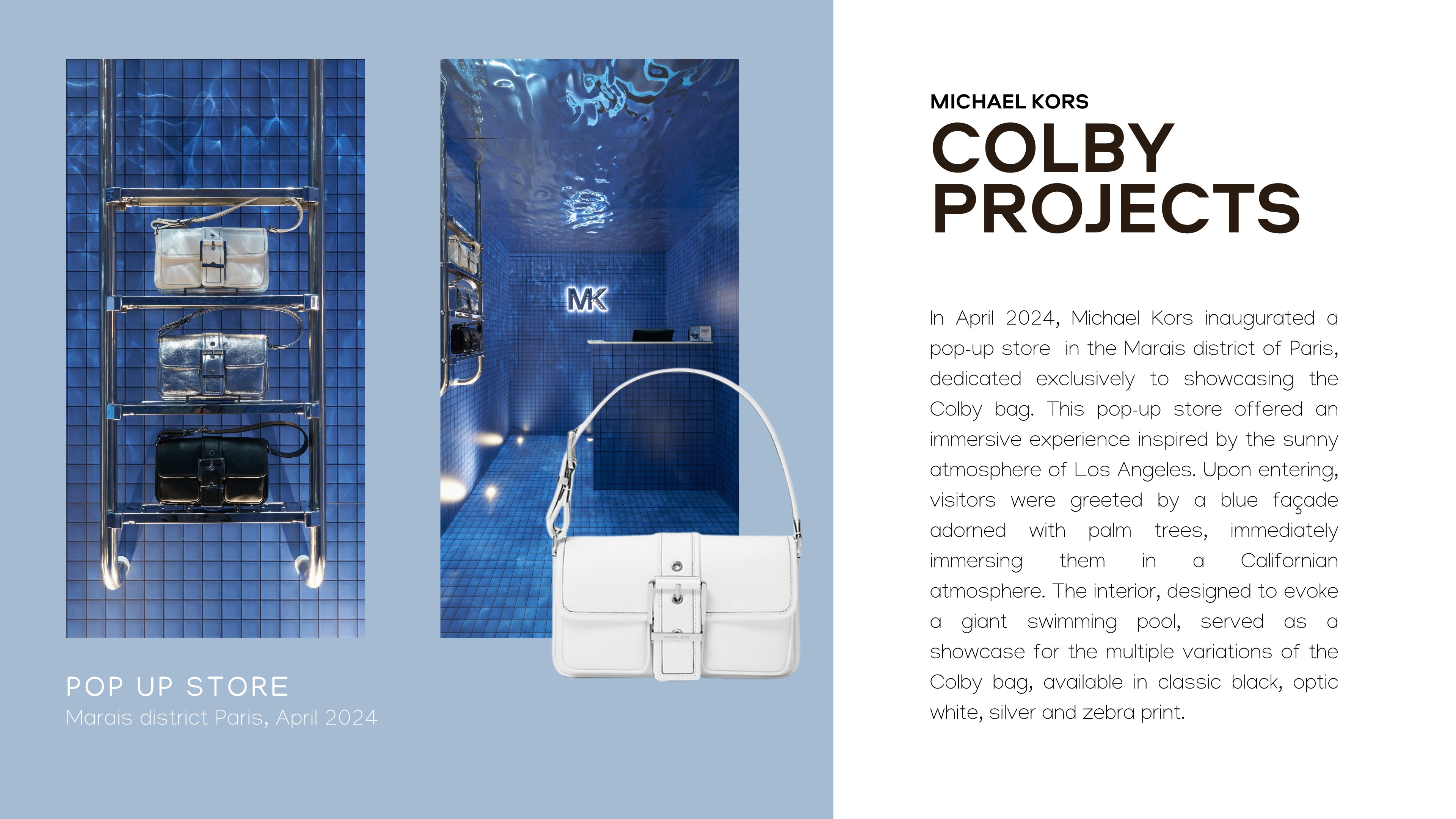 Slide Colby Projects présentant le pop-up store