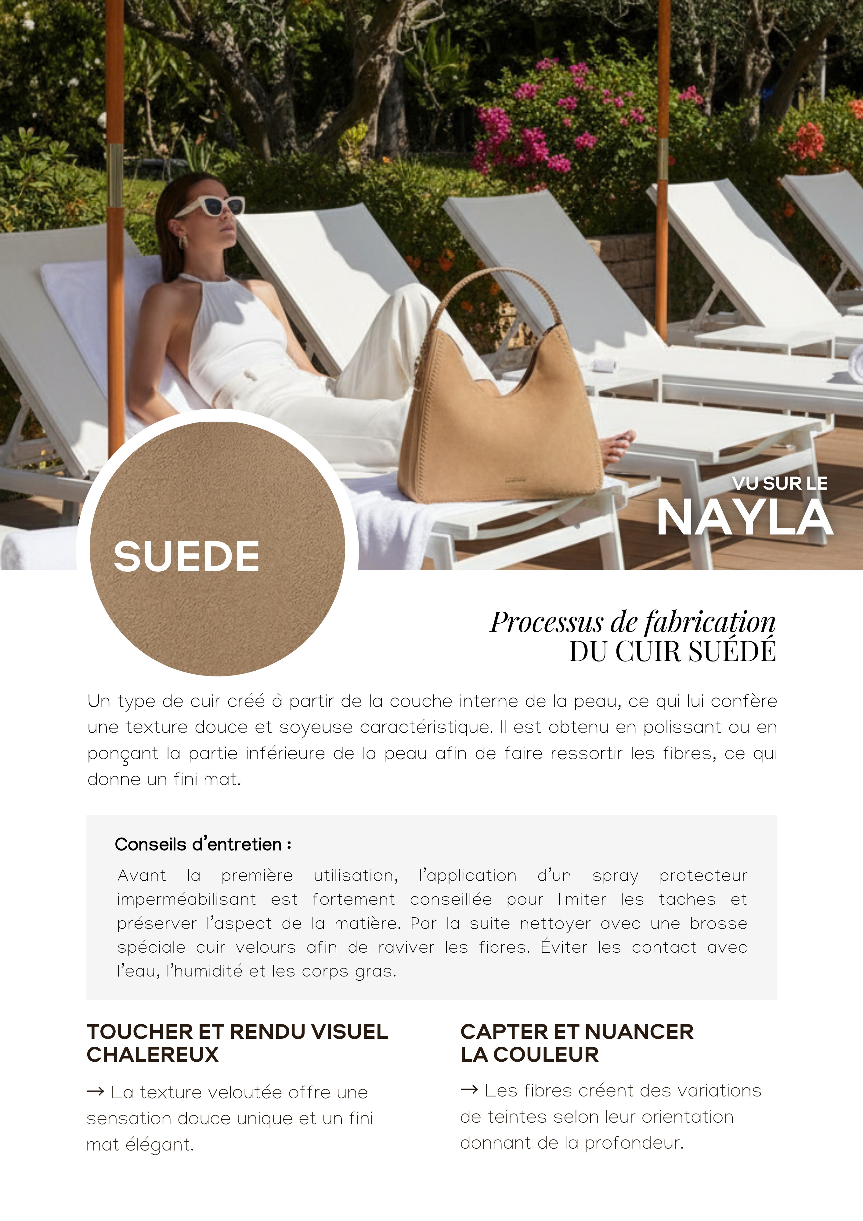 Module new joiner sur le cuir suédé