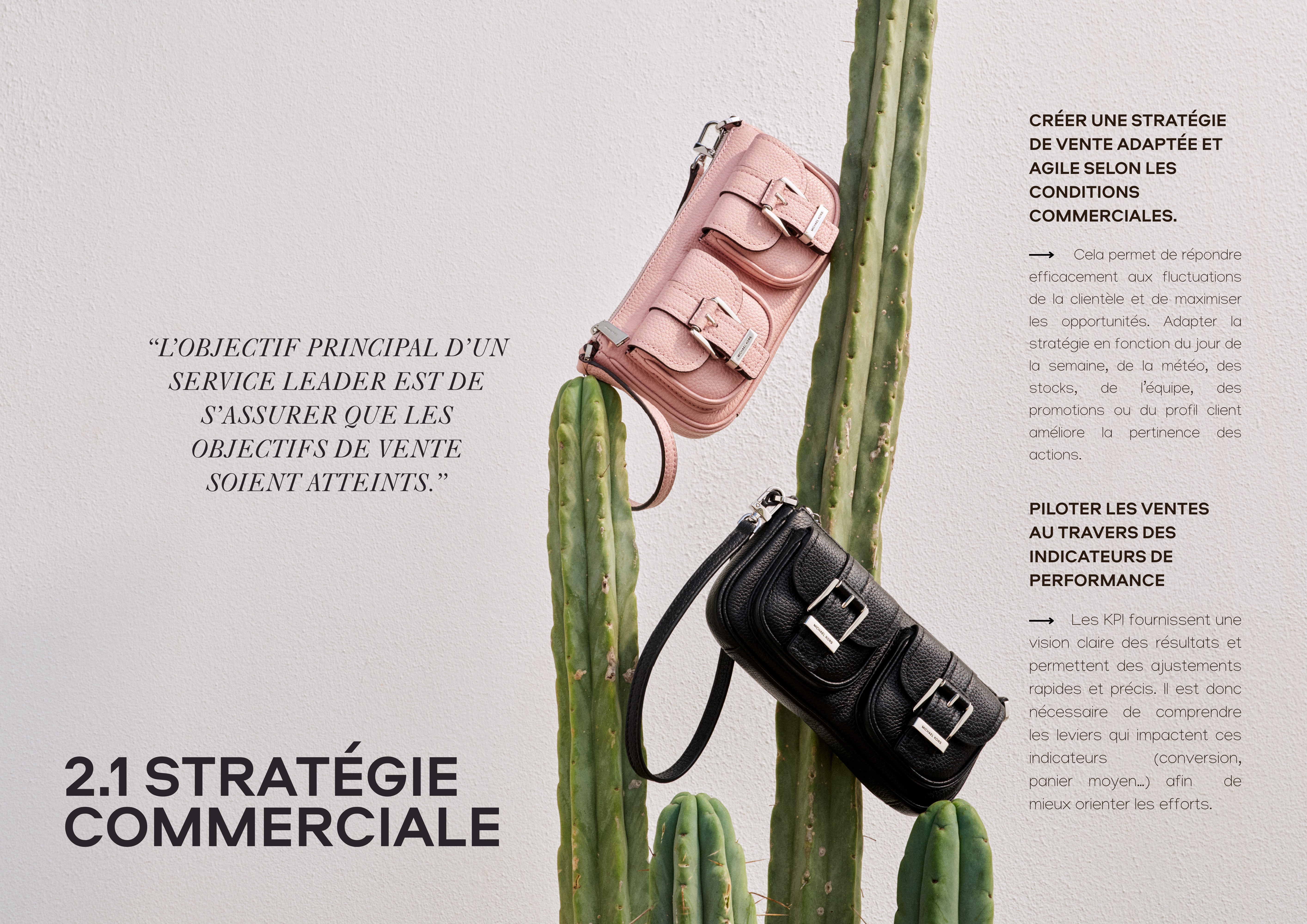Double page Service Leader sur la stratégie commerciale